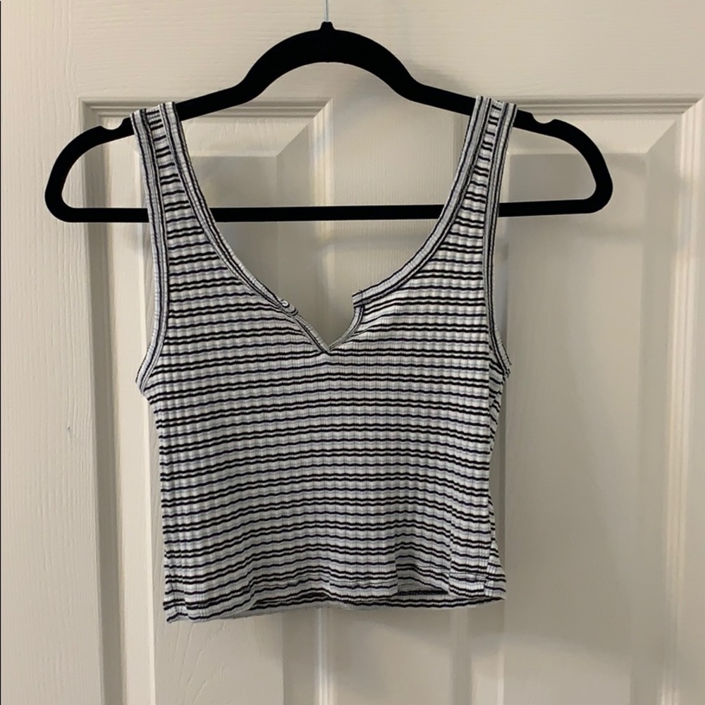 Top shop cropped striped tank